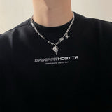 Black Gemstone Star Hip-hop Street Necklace