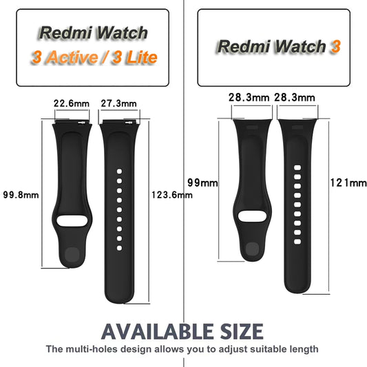 Silicone Strap for Redmi Watch 3/Active Watchbands Strap for  Redmi Watch 3 Active/Lite