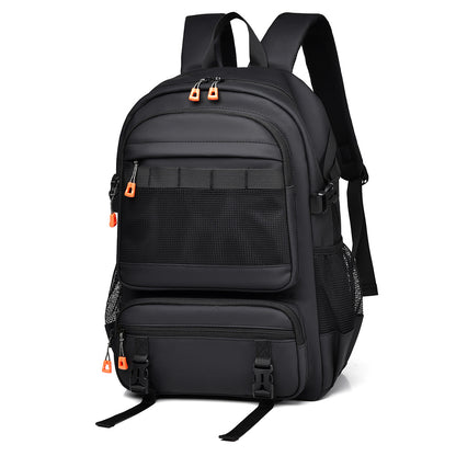 Mens Large-capacity Solid-color Minimalist Business Backpack