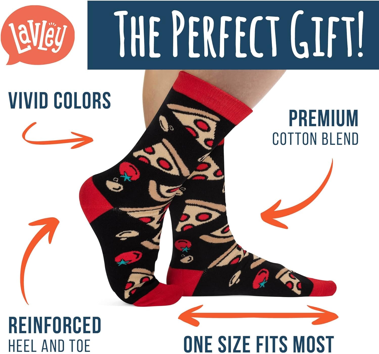 Funny Food Socks for Men and Women – Hilarious Gift for Food Lovers – Fits Men US 6–12, Women 7–13 – Great Gag Idea