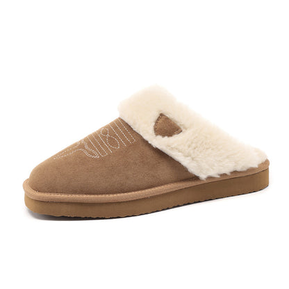 AutumnWinter Warm Cotton And Fur All-in-One Home Slippers