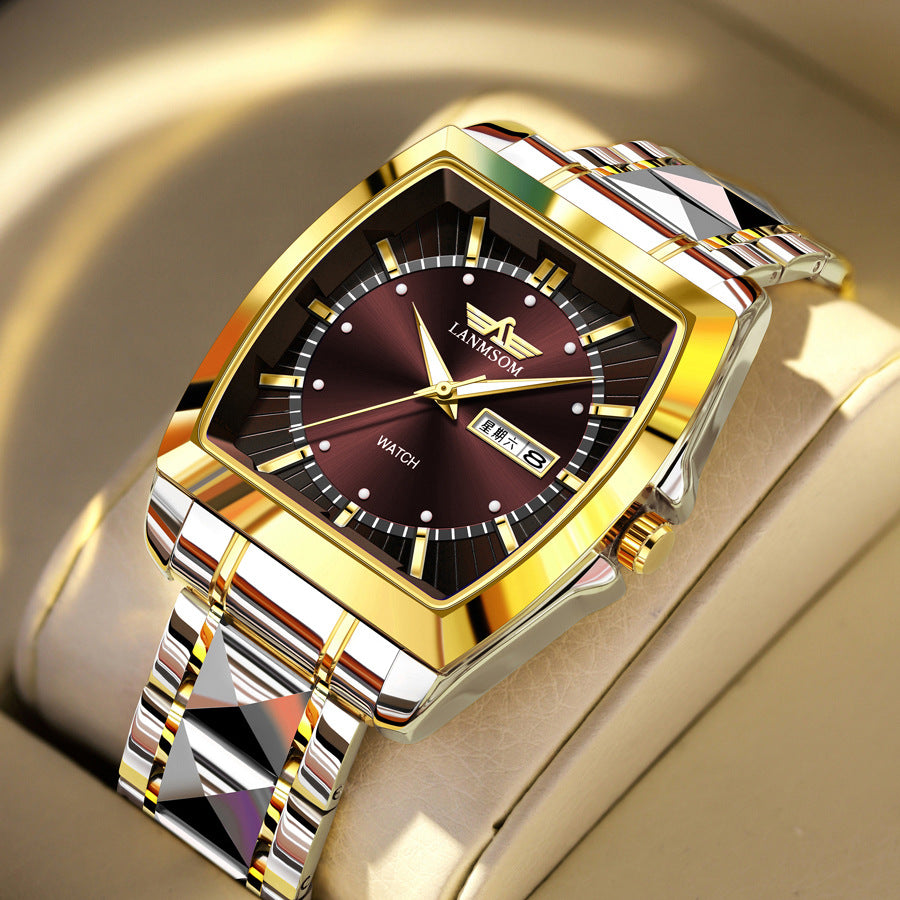 Square Wine Barrel Men's Steel Strip Waterproof Fully Automatic Watch