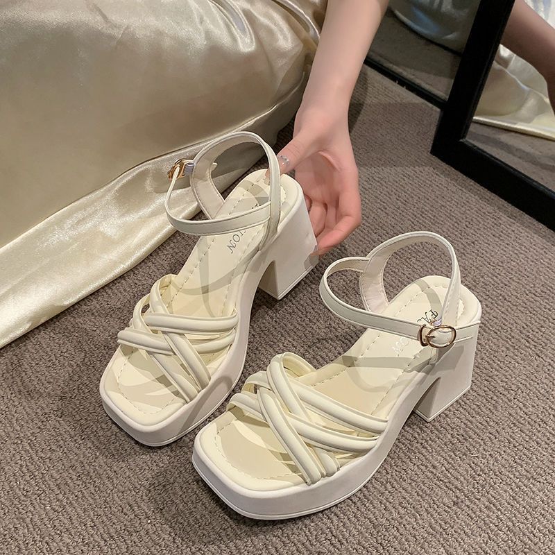 Women's Fashionable Casual Waterproof High-Heel Sandals