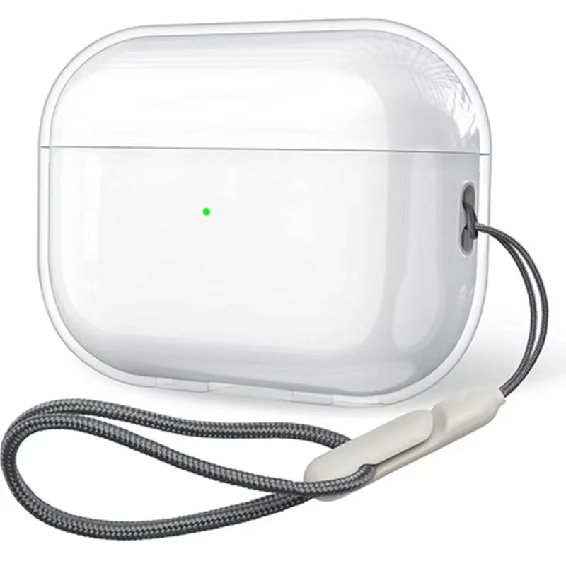 Clear Soft TPU Earphone Case with Lanyard Strap for Airpods Pro 2 3 2Nd Generation Air Pods 4 3 1 3Rd 2024 Gen Cover Accessories
