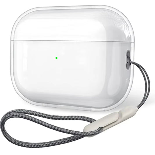 Clear Soft TPU Earphone Case with Lanyard Strap for Airpods Pro 2 3 2Nd Generation Air Pods 4 3 1 3Rd 2024 Gen Cover Accessories