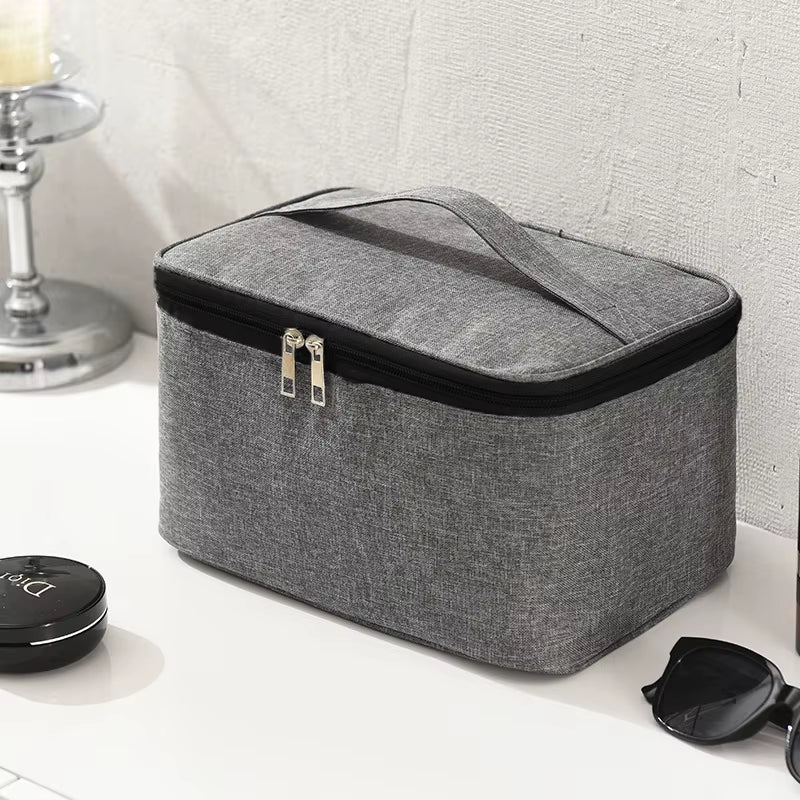 1Pc Business Trip Men'S Toiletry Bag Double Layer Large Capacity Cosmetic Bag Oxford Cloth Storage Bag Portable Handbag