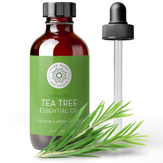 Tea Tree Essential Oil, 4 Fl Oz with Dropper - Undiluted Therapeutic Grade for Your Face, Skin, Hair and Diffuser - 100% Pure Melaleuca Oil for Acne, Toenails - by