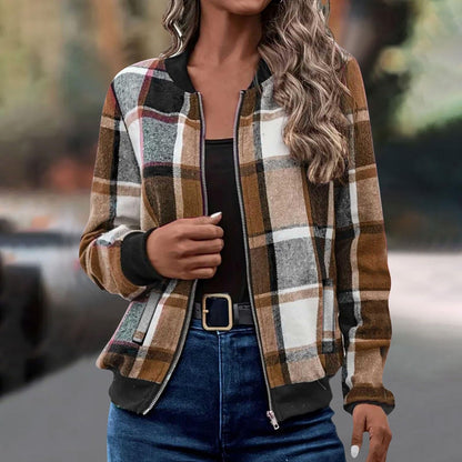 Womens Casual Long-sleeve Printed Cardigan Jacket