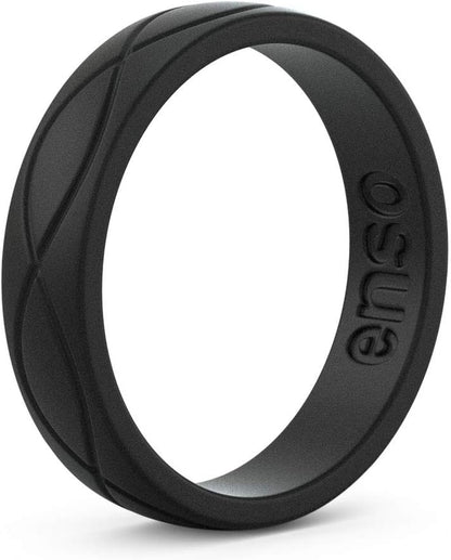 Women’S Infinity Silicone Wedding Ring – Hypoallergenic Wedding Band for Ladies – Comfortable Band for Active Lifestyle – 4.5Mm Wide, 1.5Mm Thick