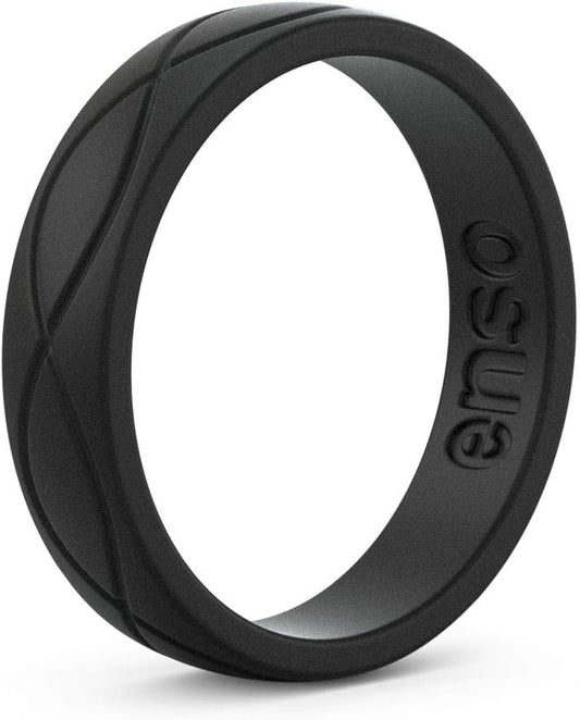 Women’S Infinity Silicone Wedding Ring – Hypoallergenic Wedding Band for Ladies – Comfortable Band for Active Lifestyle – 4.5Mm Wide, 1.5Mm Thick