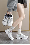 Women's Retro Color Block Chunky Sneakers, Breathable Mesh Casual Shoes