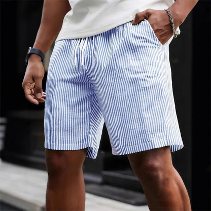 Striped Lace-up Sweatpants Minimalist Cropped Shorts