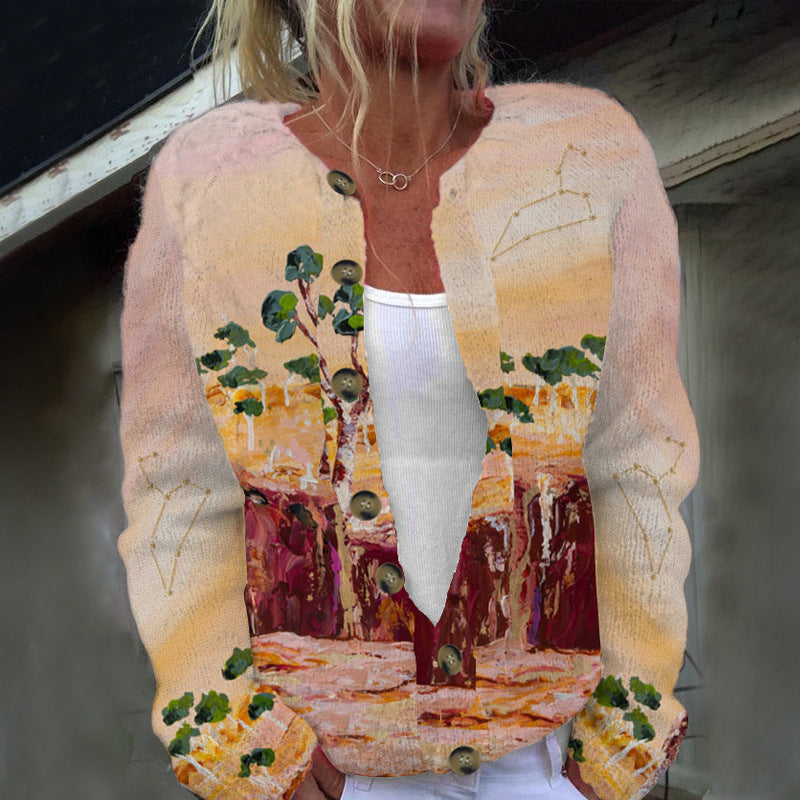 Womens Stylish Casual Striped Printed Jacket