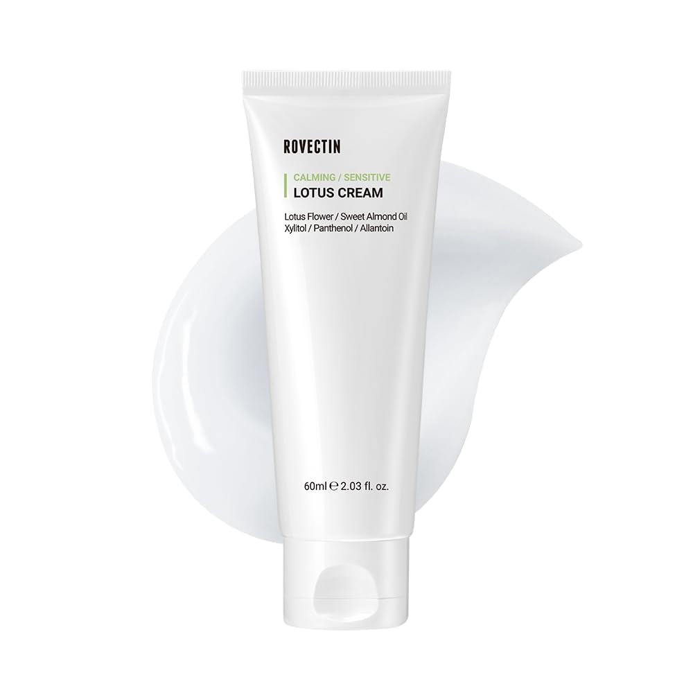 Calming Lotus Water Cream - Lightweight Moisturizer Face Cream for Oily, Combination Skin | 75% Lotus Water Extract for Skin Purifying, Anti-Aging | Vegan Korean Skincare (2.03 Fl Oz, 60Ml)
