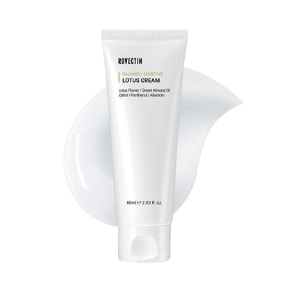 Calming Lotus Water Cream - Lightweight Moisturizer Face Cream for Oily, Combination Skin | 75% Lotus Water Extract for Skin Purifying, Anti-Aging | Vegan Korean Skincare (2.03 Fl Oz, 60Ml)