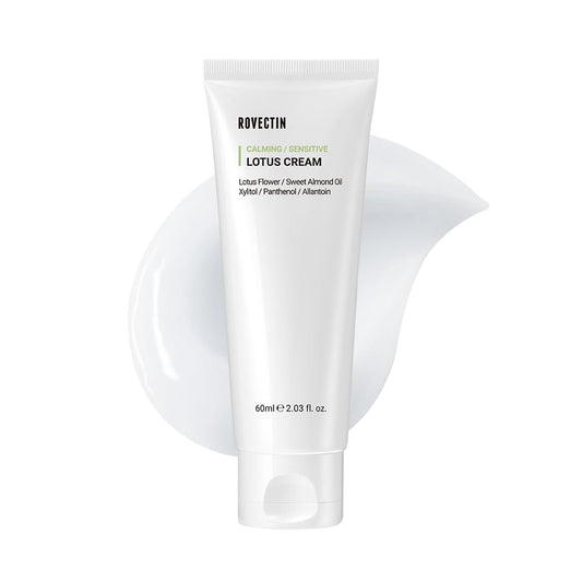 Calming Lotus Water Cream - Lightweight Moisturizer Face Cream for Oily, Combination Skin | 75% Lotus Water Extract for Skin Purifying, Anti-Aging | Vegan Korean Skincare (2.03 Fl Oz, 60Ml)
