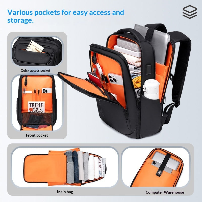 Mens Simple Casual Backpack For Commuting Business Trips And Everyday Use