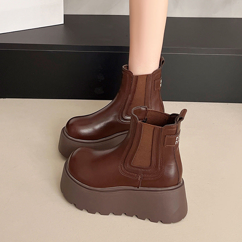 Women's Fashion British-style Chunky-sole Ankle Boots