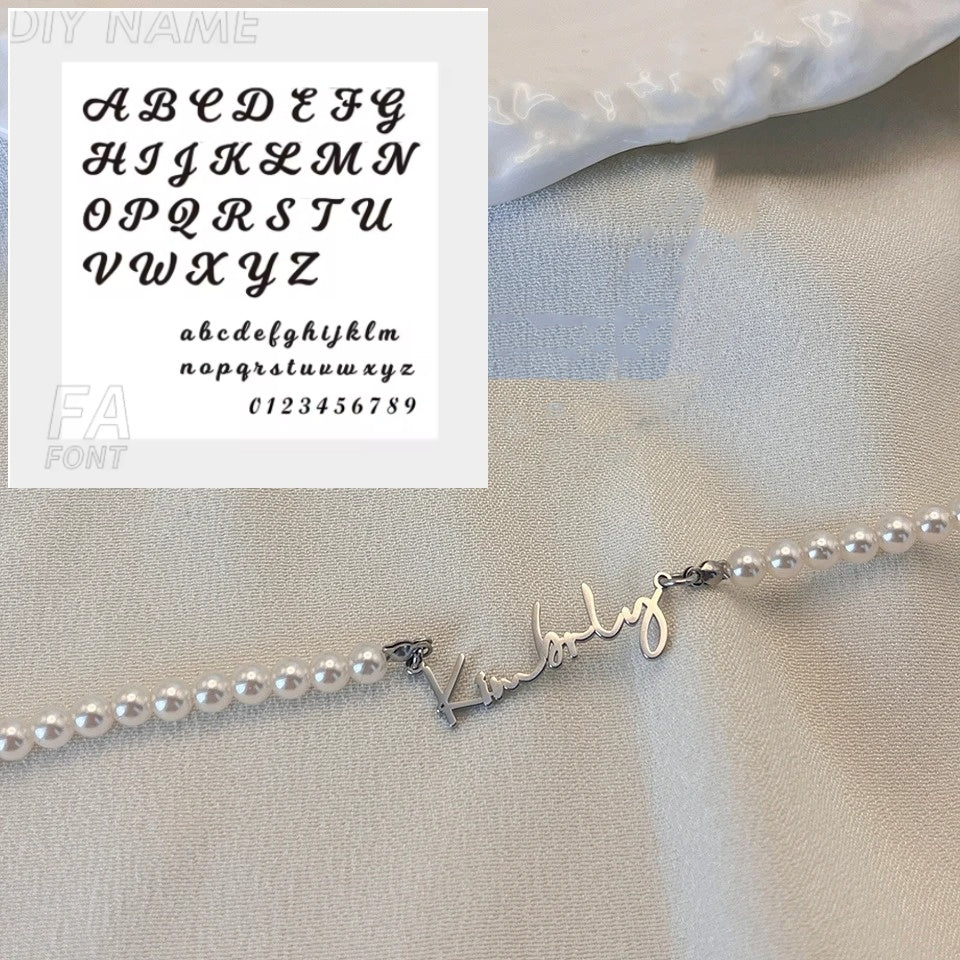 DIY Personalized English Name Design Titanium Steel Necklace