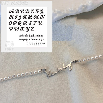 DIY Personalized English Name Design Titanium Steel Necklace