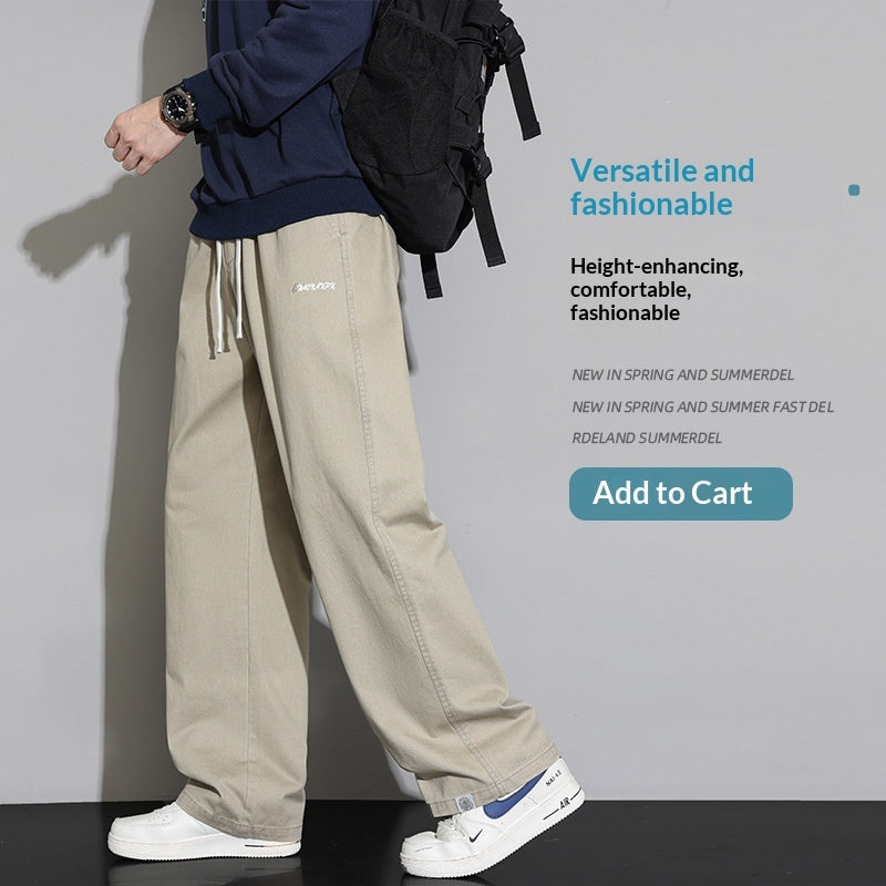 Loose-fitting Versatile Straight-leg Wide-leg Mens Trousers