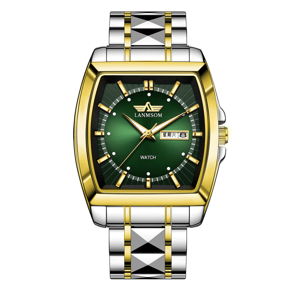 Square Wine Barrel Men's Steel Strip Waterproof Fully Automatic Watch