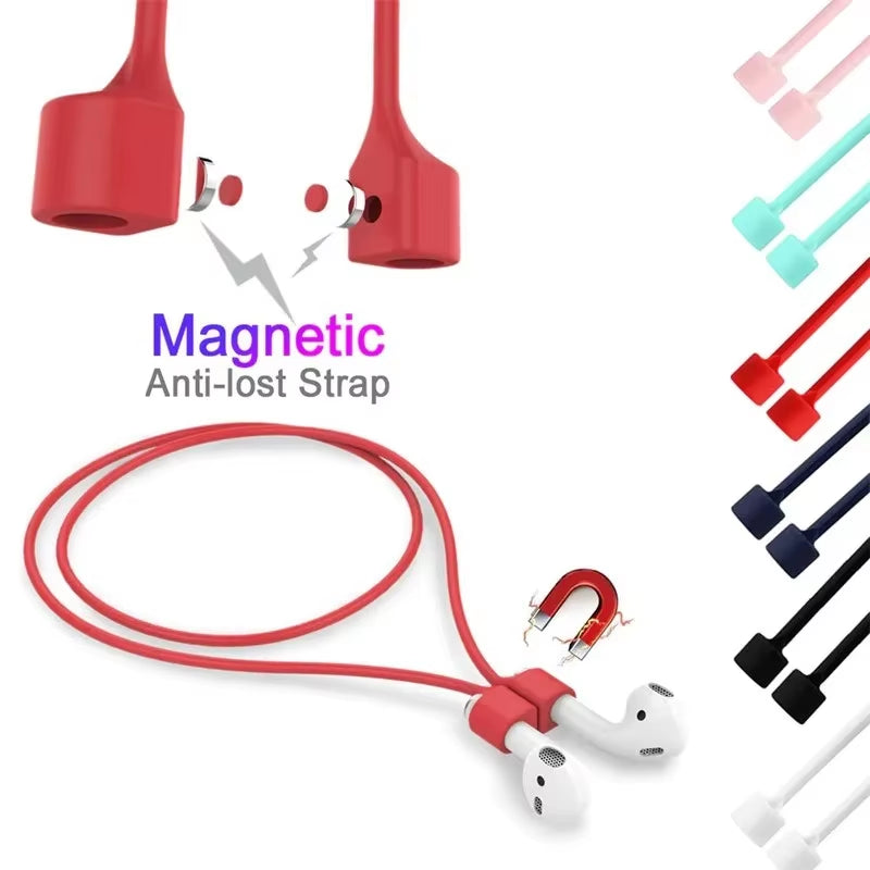 Soft Silicone anti Lost Magnetic Rope Earphones for Apple Airpods 2 1 3 Air Pods Pro Bluetooth Wireless Headphone Earbuds Strap