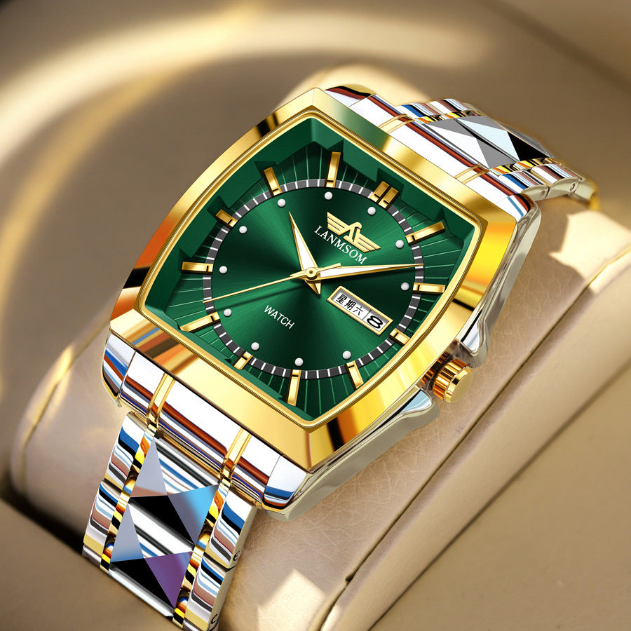 Square Wine Barrel Men's Steel Strip Waterproof Fully Automatic Watch