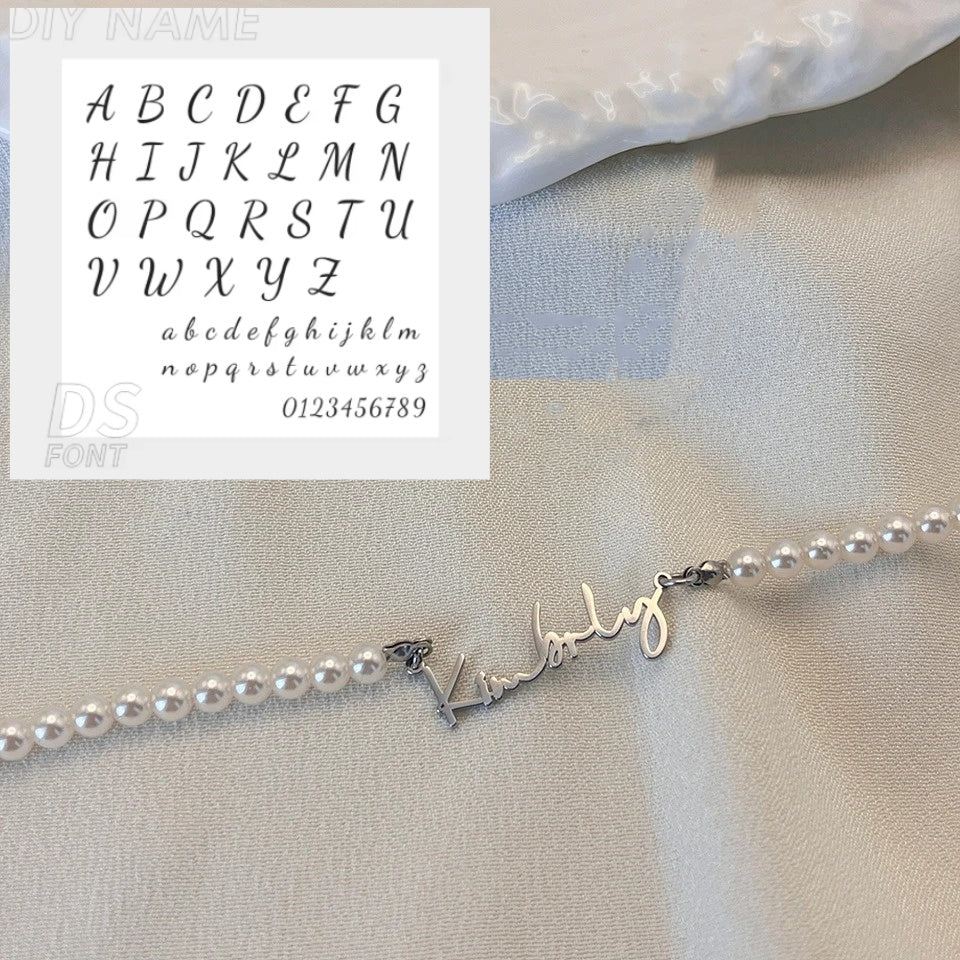 DIY Personalized English Name Design Titanium Steel Necklace
