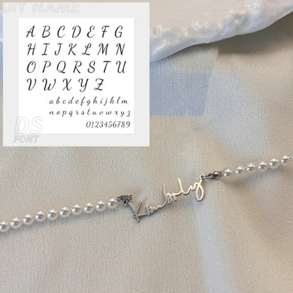 DIY Personalized English Name Design Titanium Steel Necklace
