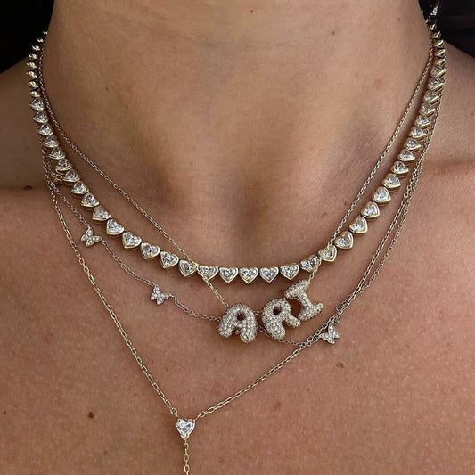 New Necklace Bubble Balloon DIY English Name 26 Letter Pendant