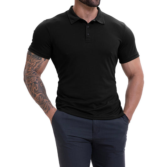 Men's Lapel Collar Casual All-Match Breathable Short-Sleeve