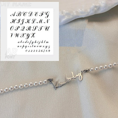 DIY Personalized English Name Design Titanium Steel Necklace