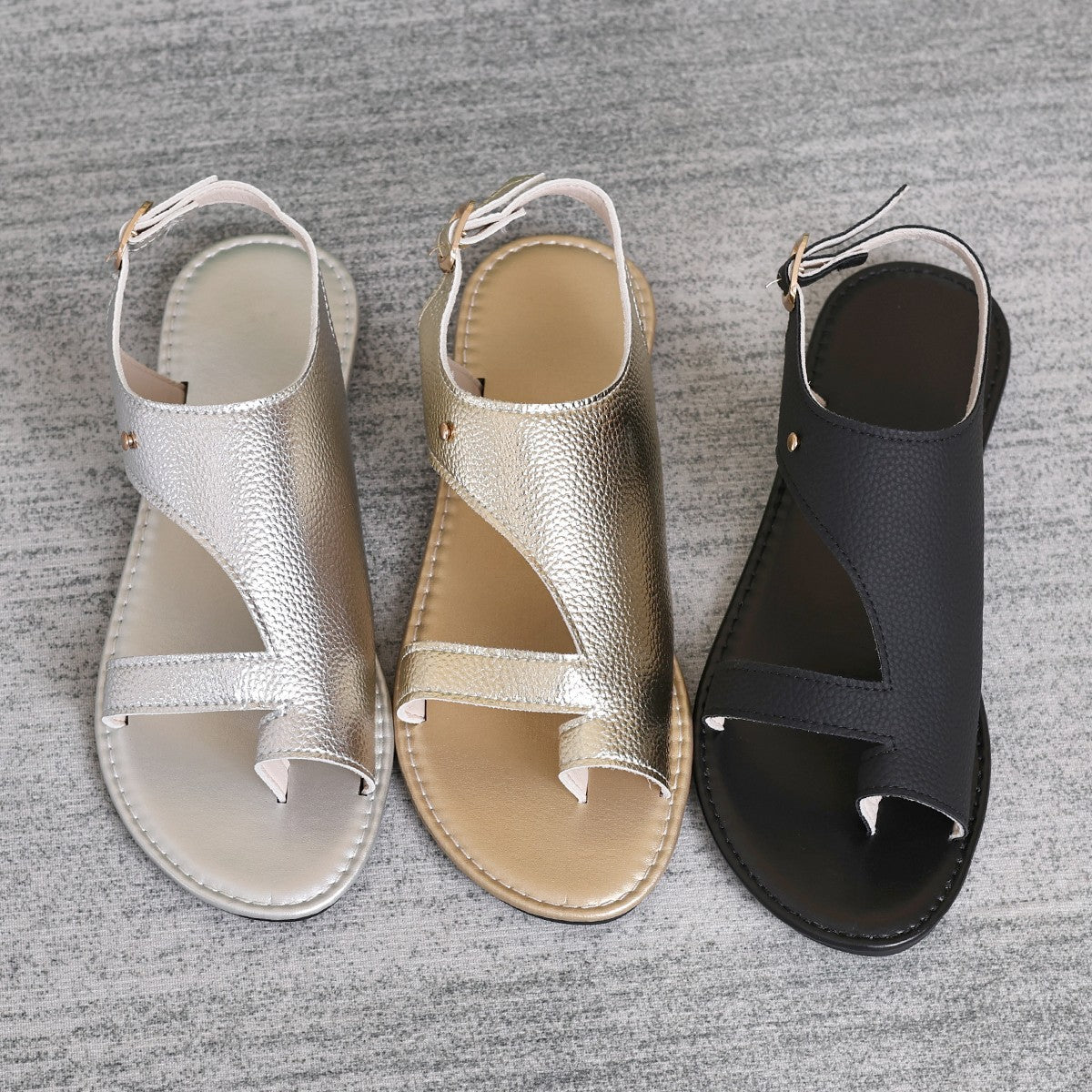Women's Fashion Plus-Size Flat Closed-Toe Sandals