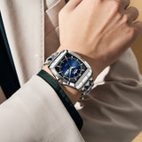 Square Wine Barrel Men's Steel Strip Waterproof Fully Automatic Watch