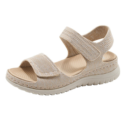 Velcro-cutout Thick-soled Women's Beach Sandals
