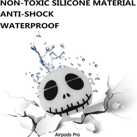 (Luminous Skull) Airpod Pro 2019/Pro 2 Gen 2022 Case Cover Soft Silicone, 3D Cute Cartoon Cover Funny Protective Case Compatible with Airpods Pro Case, Anime Design with Keychain